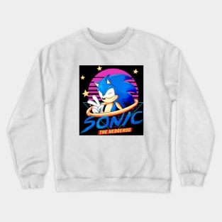 sonic with background black Crewneck Sweatshirt